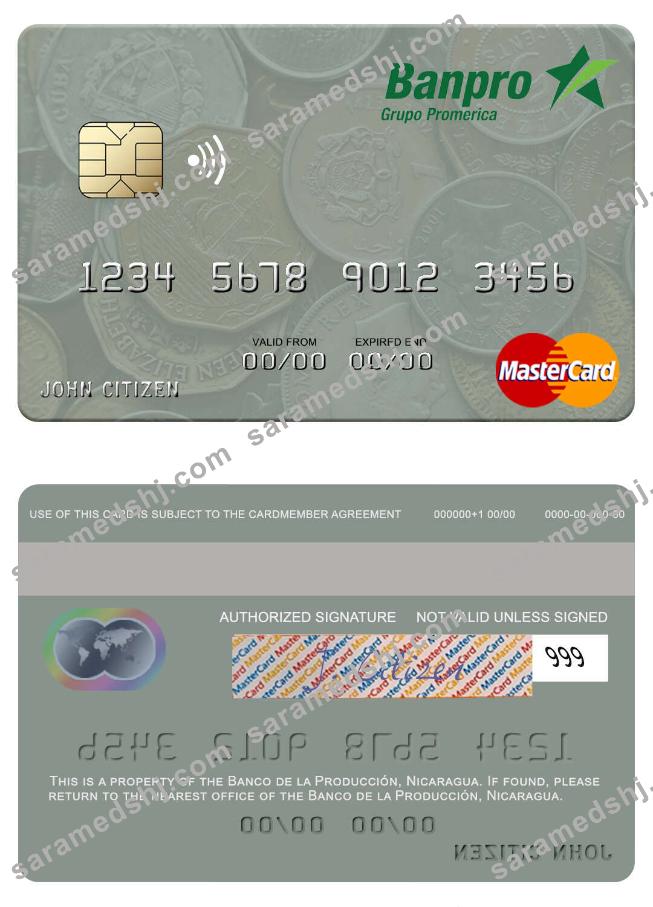 Nicaragua Banco de la Producción mastercard